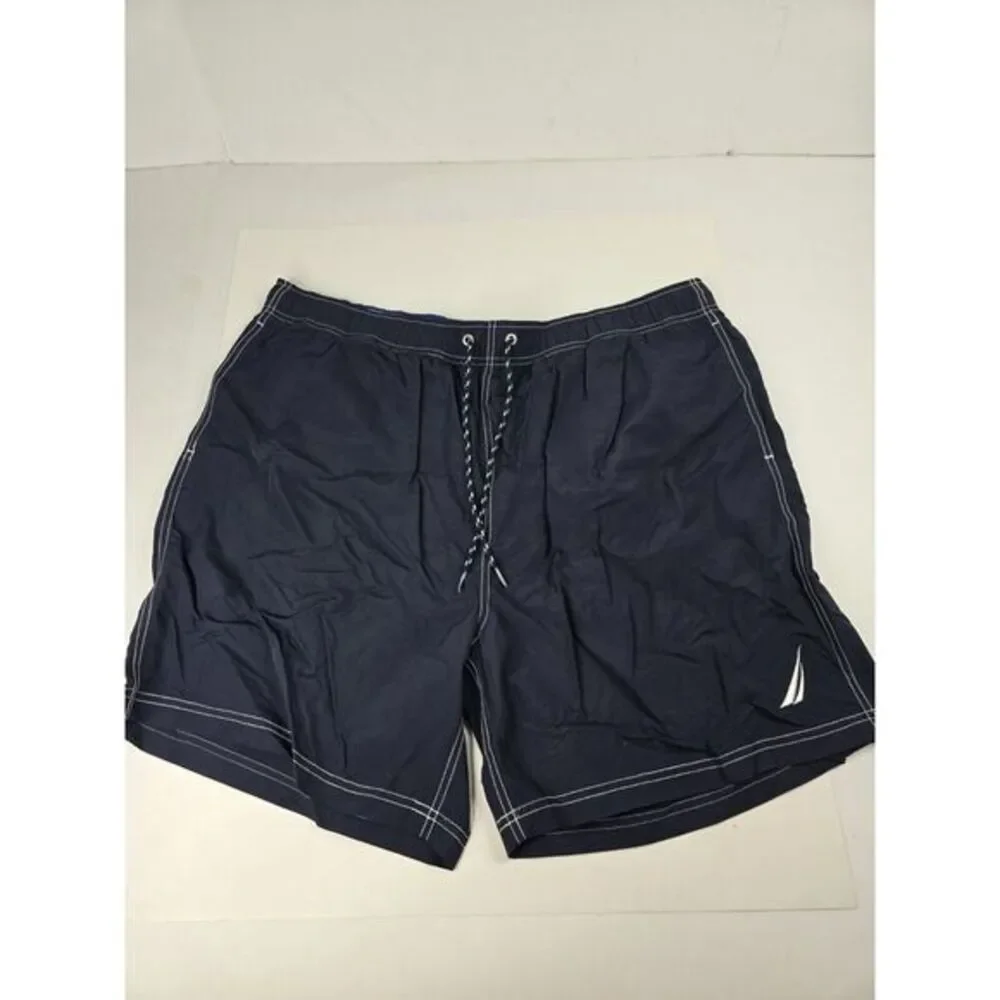 Nautica Shorts Mens XXL Board Shorts Swim Trunks Mesh Lining Blue Summer Beach